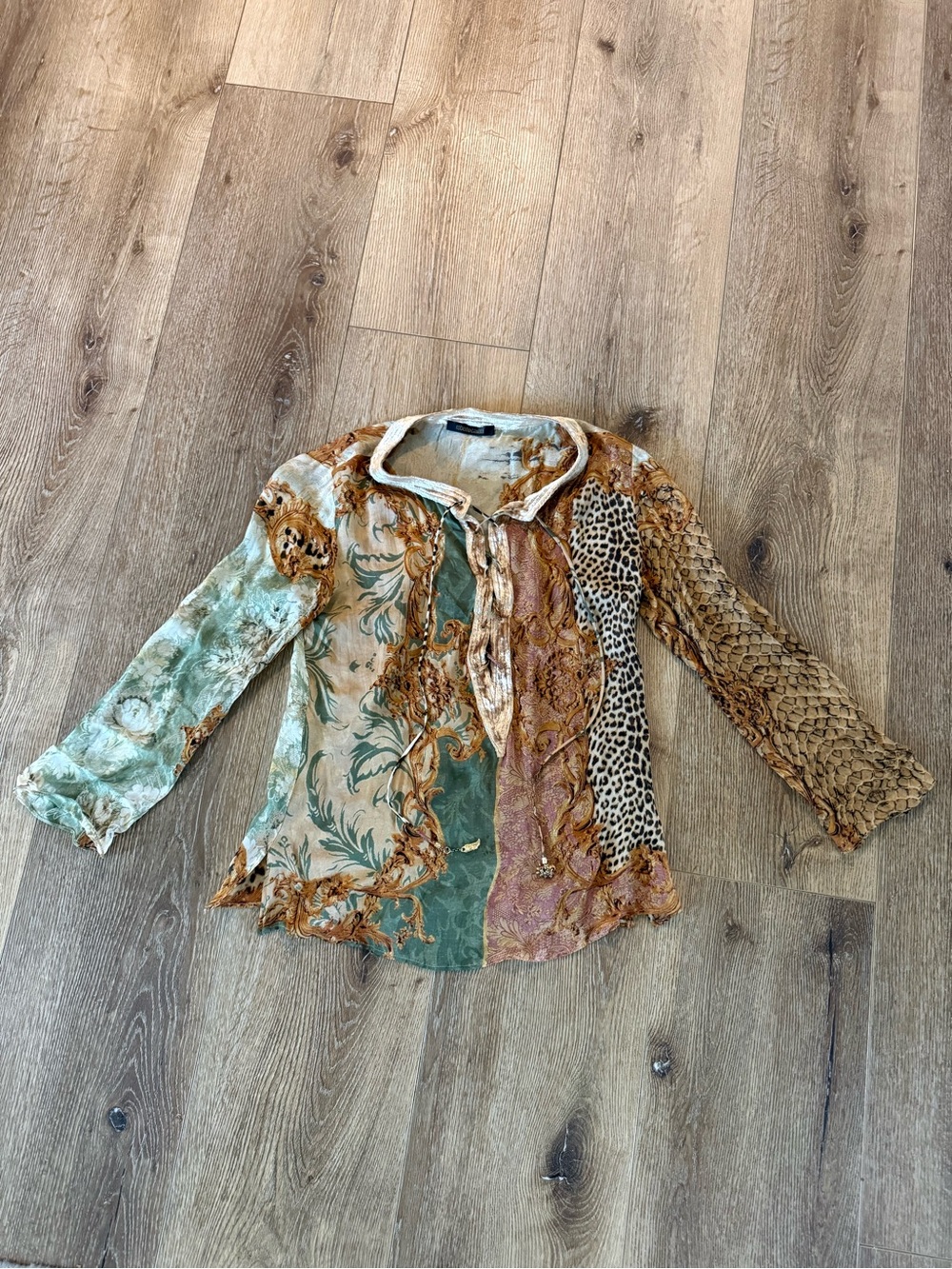 Roberto Cavalli silk leopard top